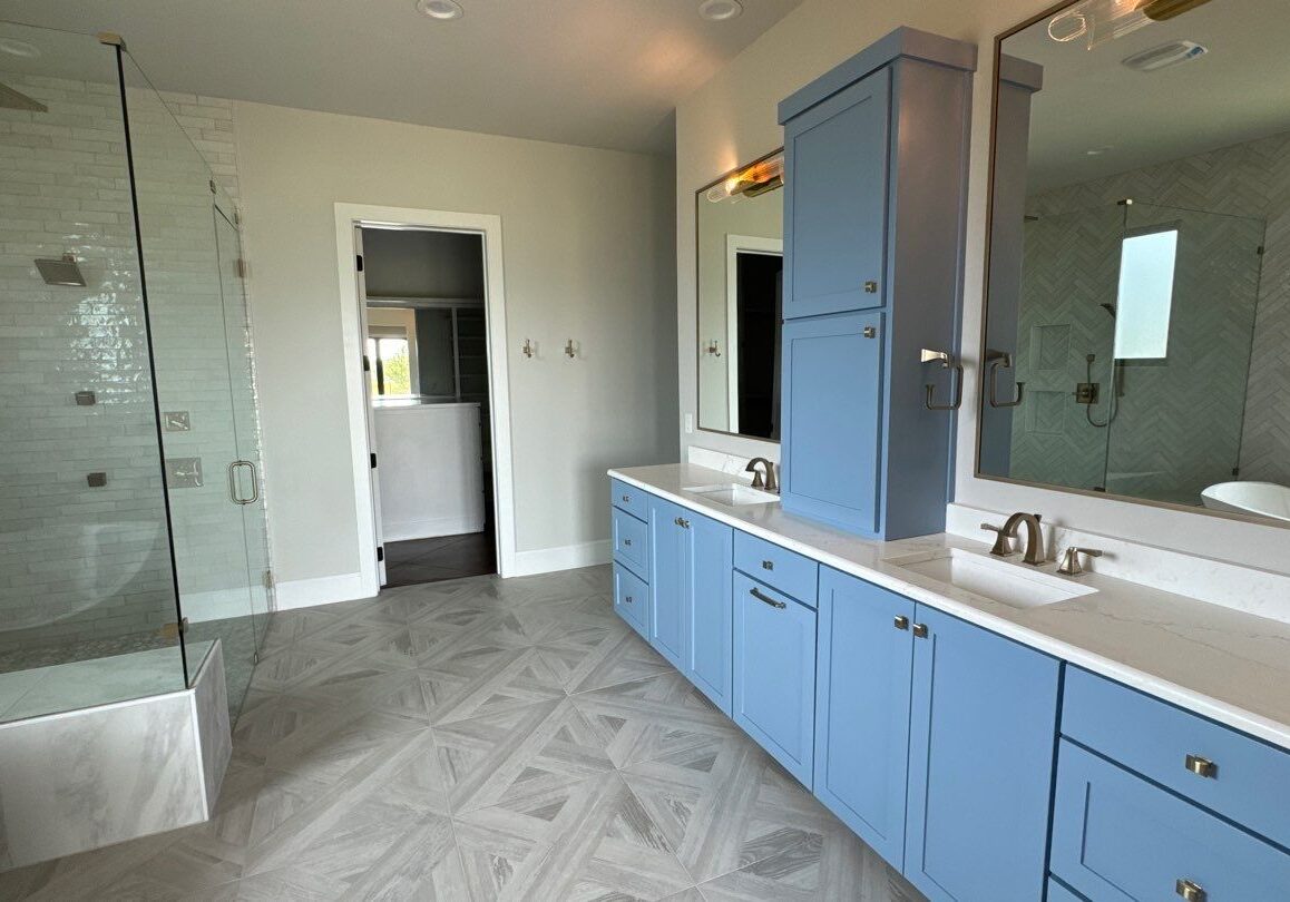 bathroom cabinets after